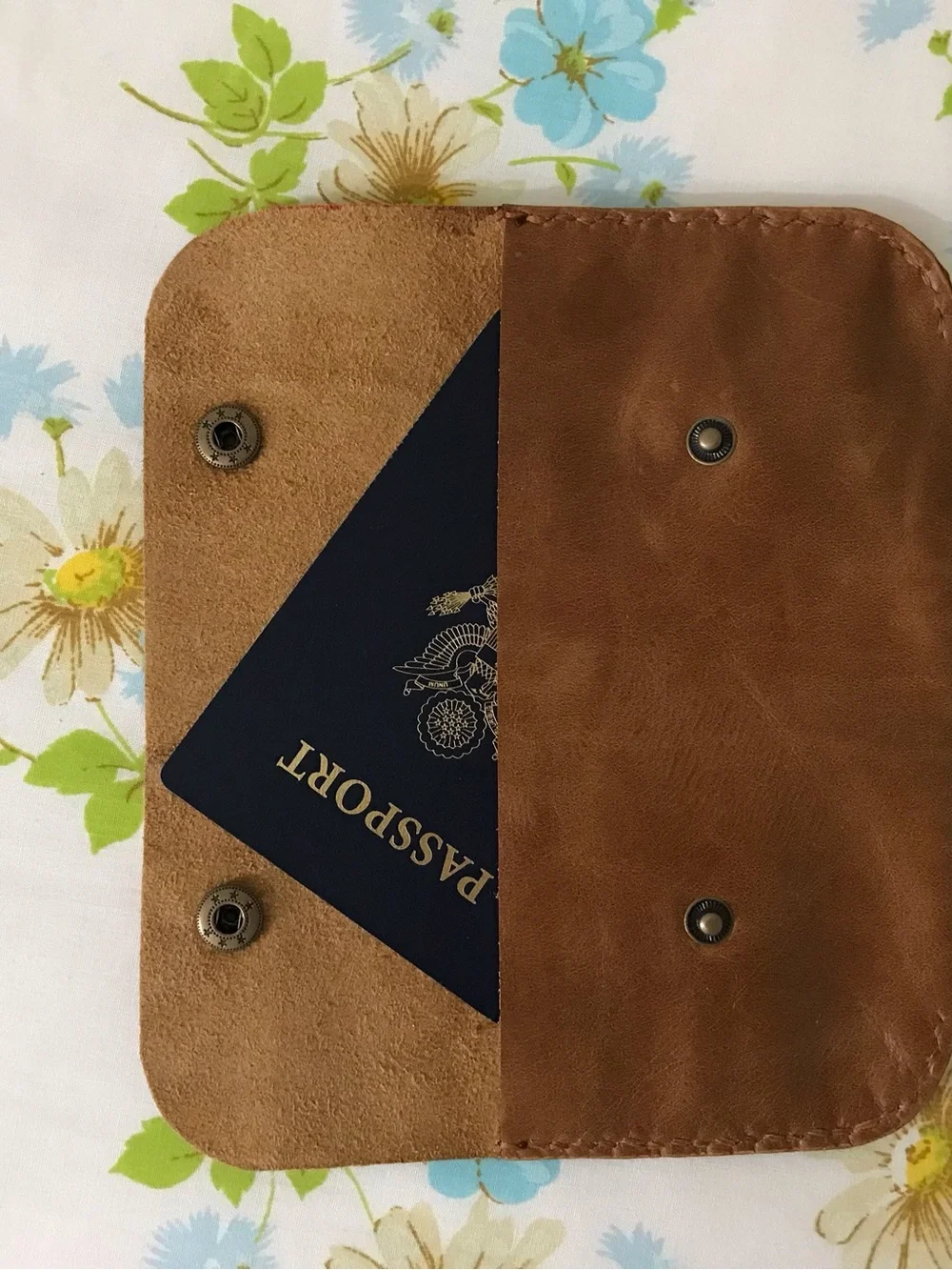 Handmade Genuine Leather Clutch Wallet - Tan/Brown